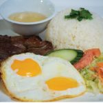 Lac Vien Restaurant - C2. Grilled pork chop and fried egg on steamed rice
